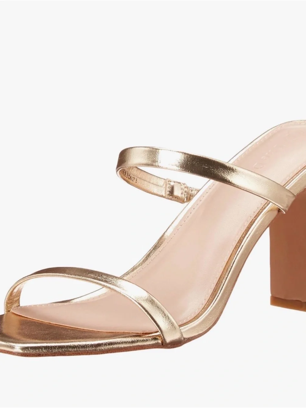 NWT -  Metallic Gold Two-Strap Block Heel Sandal for Women